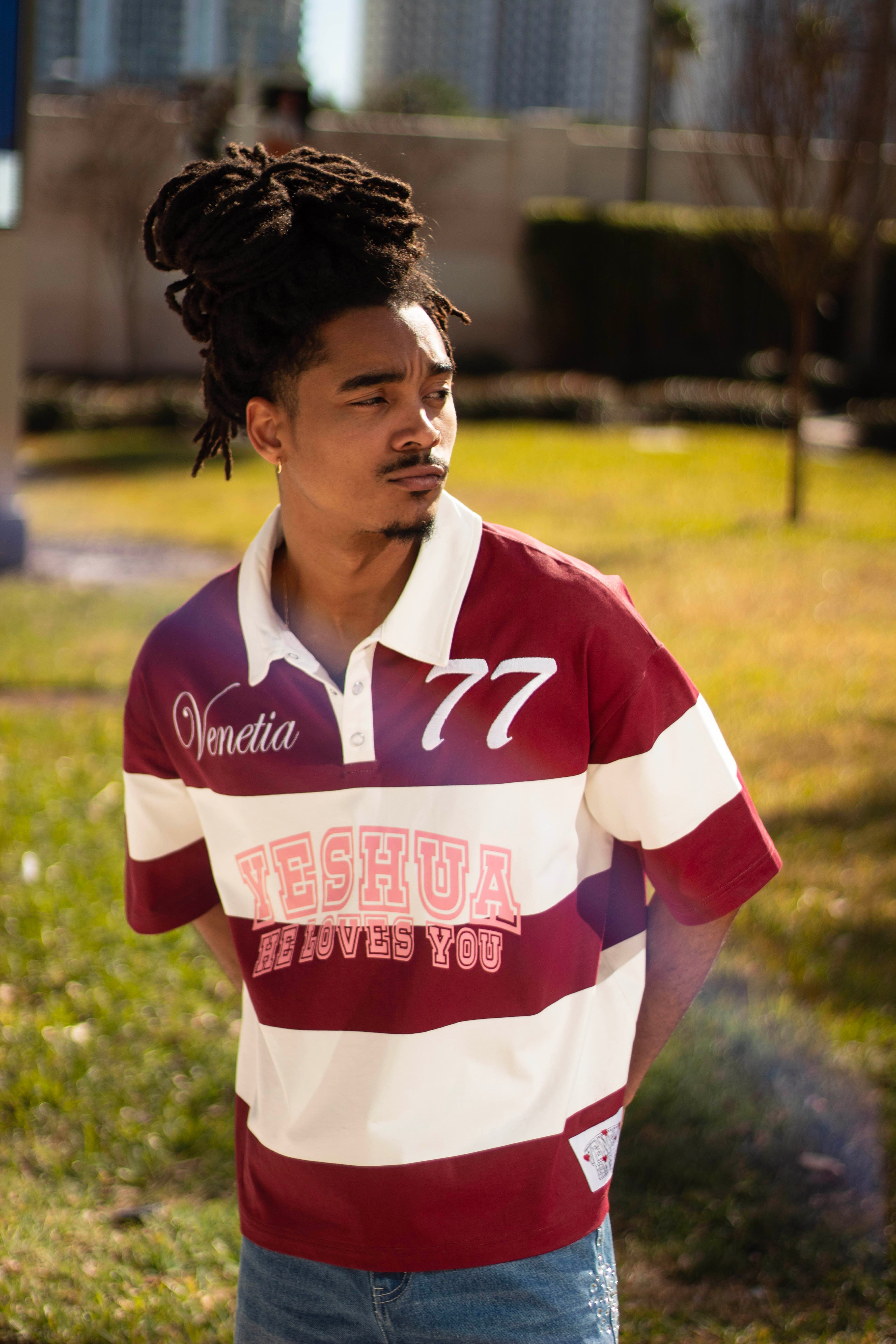 "He Loves you" Rugby Polo (Maroon)