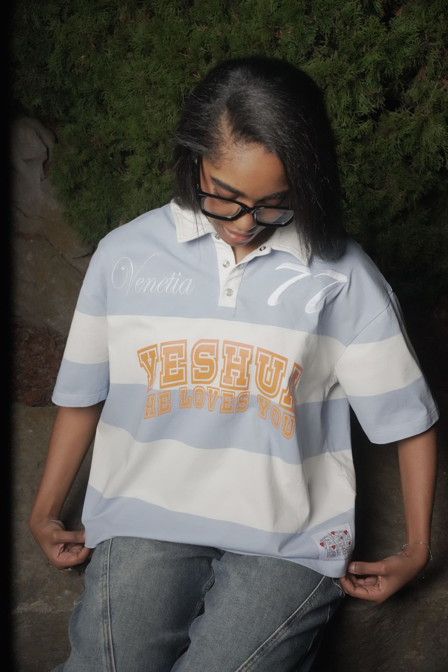"He Loves you" Rugby Polo (Blue)